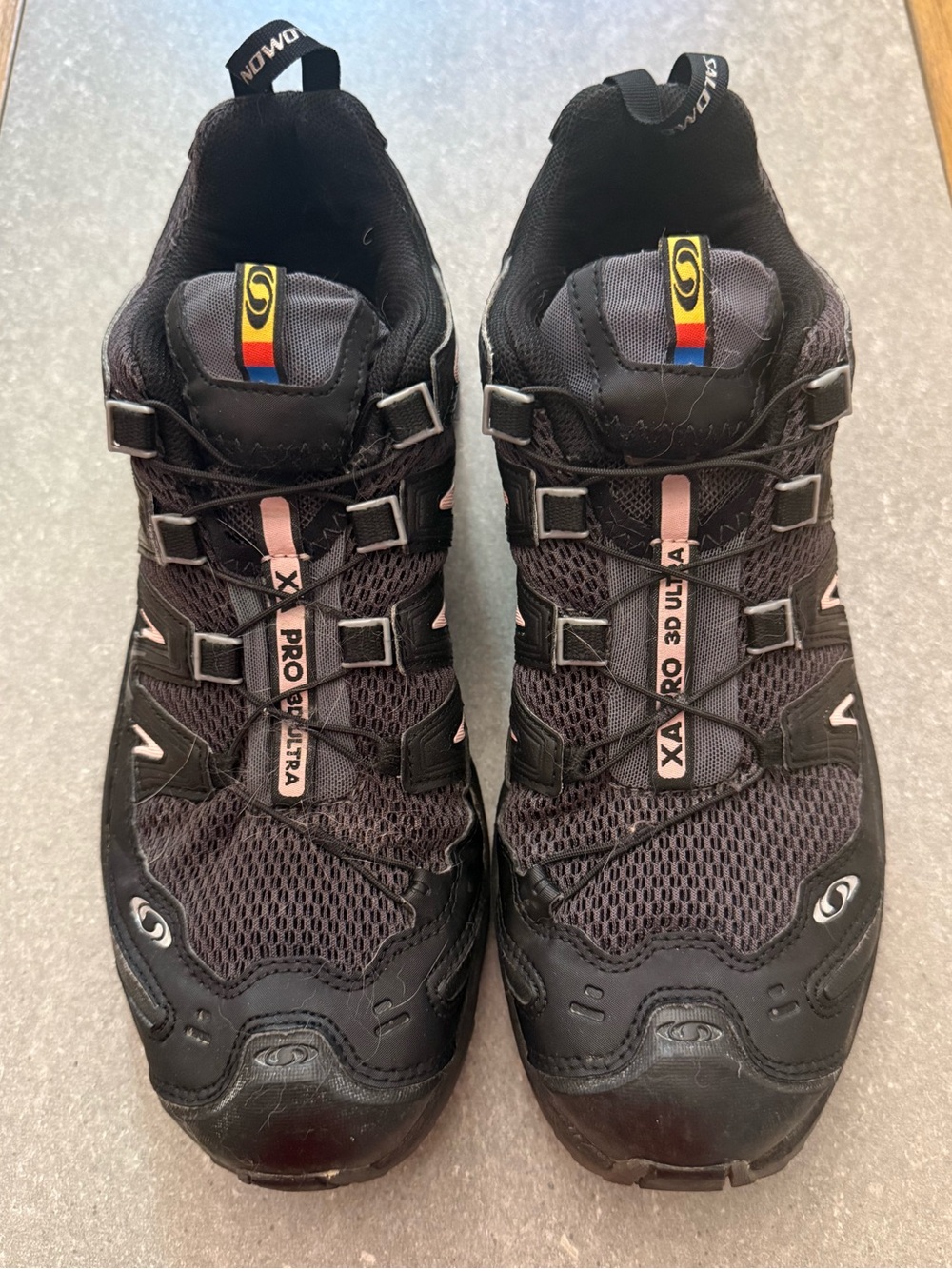 Salomon XA Pro 3D Ultra Trail Running Shoes Black Pink Womens Size 9 - Picture 4 of 11